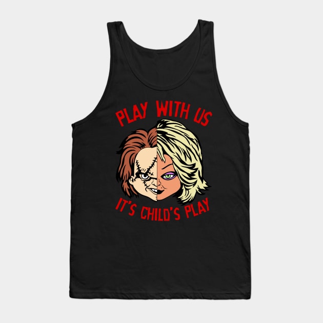 Play With Us - Chucky and Tiffany Tank Top by LopGraphiX